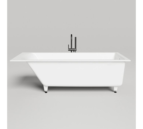 Ванна встраиваемая Salini Cascata KIT 170.6х75.1х60 см с сифоном и ножками S-Sense белый глянцевый 104813G