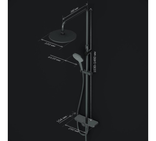 Душевая система AM.PM Like черный матовый F0780222