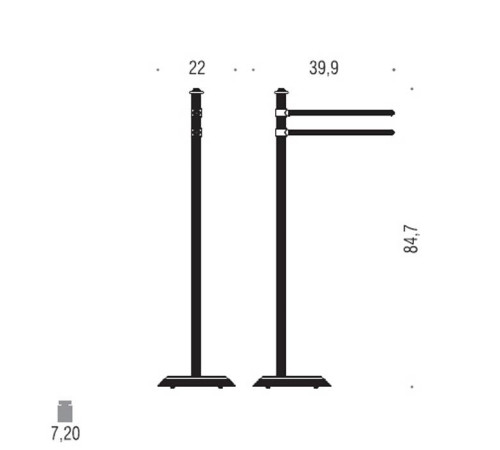 Стойка с 2-мя полотенцедержателями Colombo Design Hermitage напольная 84.7 см хром B3338.CR