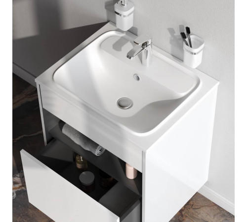 База под раковину AM.PM Func 60 см с нишей и 1 ящиком белый глянец M8FFUX0601WG