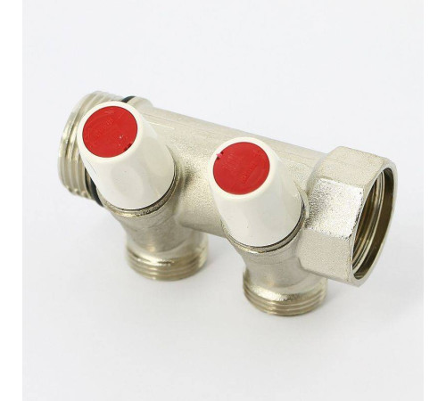 Коллектор с вентилями REHAU Rautitan MX 1х3/4 EK 2 выхода 40 мм никелированный 131644