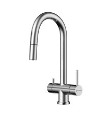 Смеситель для кухни Omoikiri Akita-S-BN с выдвижным изливом и подключением фильтра нержавеющая сталь 4994302