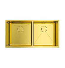 Кухонная мойка Omoikiri Taki 86-2-U/IF Side-LG 86.5x44 см светлое золото 4993792