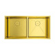 Кухонная мойка Omoikiri Taki 86-2-U/IF Side-LG 86.5x44 см светлое золото 4993792