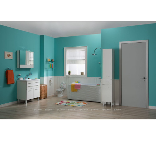 Тумба с раковиной Aquanet Верона 90 напольная 1 ящик 2 дверцы белый 00287673