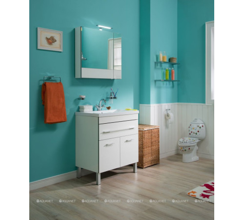 Тумба с раковиной Aquanet Верона 90 напольная 1 ящик 2 дверцы белый 00287673