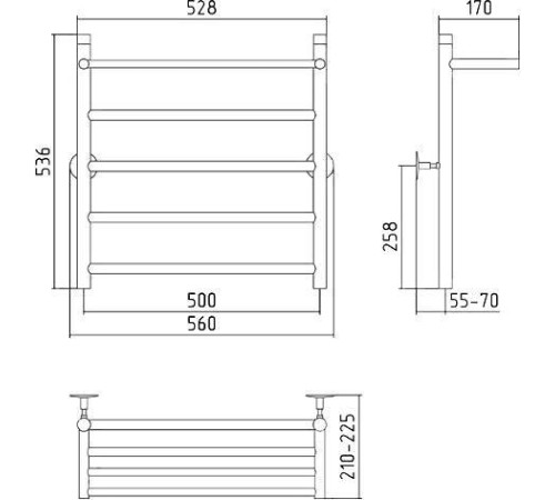 Полотенцесушитель водяной Стилье Универсал-54 56x53.6 см без покрытия 00654-6050