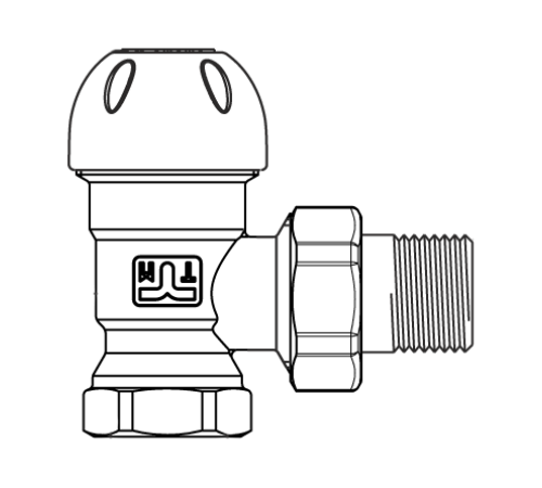 Клапан термостатический Tiemme угловой 1/2 с преднастройкой 3310004