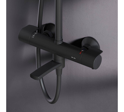 Душевая система AM.PM X-Joy с термостатом черный матовый F0785A522