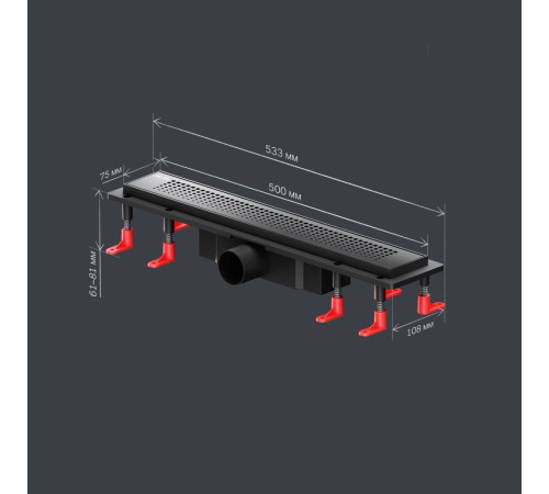 Трап для душа линейный AM.PM PrimeFlow универсальный затвор Cut Gradient 50 см W02SC-P11-050-01BM