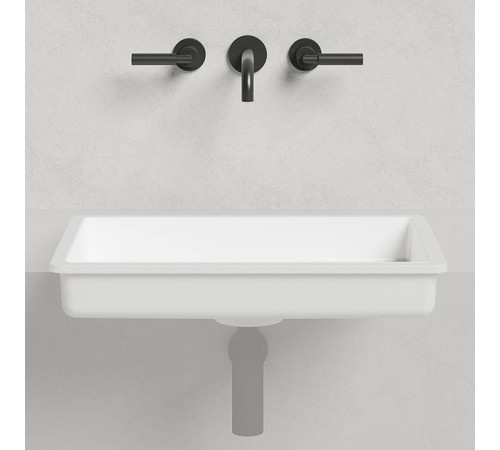 Раковина врезная снизу Salini Marea 60х40х12.8 см с переливом S-Stone белый матовый 1802214M