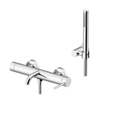 Смеситель для ванны настенный Gattoni Circle Two излив 146 мм с ручной лейкой хром 9100/91C0