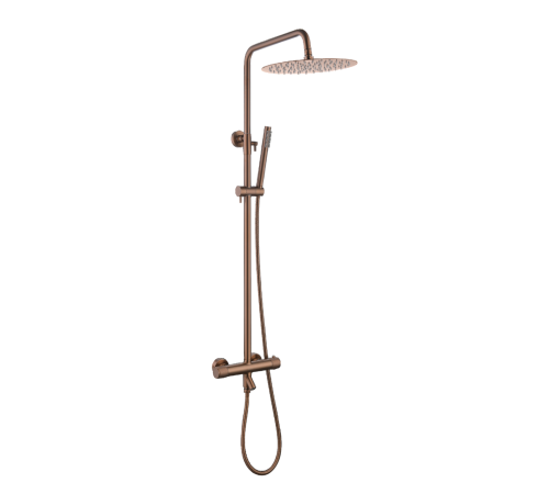 Душевая стойка Boheme Uno с термостатом и верхним душем Brushed Bronze 468-T-BRB