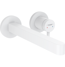 Смеситель для раковины Hansgrohe Finoris настенный на 2 отверстия излив 225 мм внешняя часть белый матовый 76050700