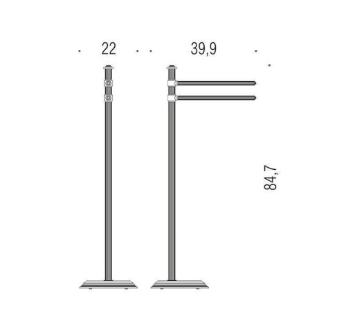Стойка с 2-мя полотенцедержателями Colombo Design Hermitage напольная 84.7 см золото PVD B3338.HPS