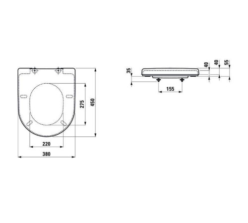 Сиденье для унитаза Laufen Pro 45х37 см с микролифтом съемное белое 8.9695.1.300.000.1