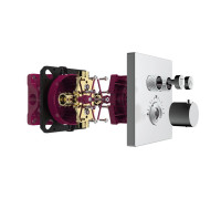 Термостат встраиваемый AQUAMERIT на 2 потребителя хром AQM8801CR