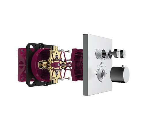 Термостат встраиваемый AQUAMERIT на 2 потребителя хром AQM8801CR