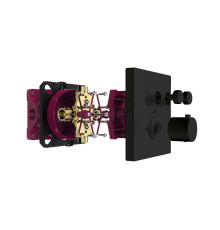 Термостат встраиваемый AQUAMERIT на 2 потребителя черный матовый AQM8801MB