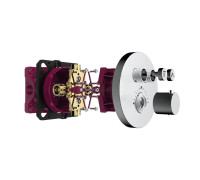 Термостат встраиваемый AQUAMERIT на 2 потребителя хром AQM8802CR