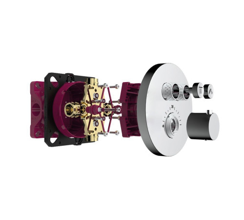 Термостат встраиваемый AQUAMERIT на 2 потребителя хром AQM8802CR