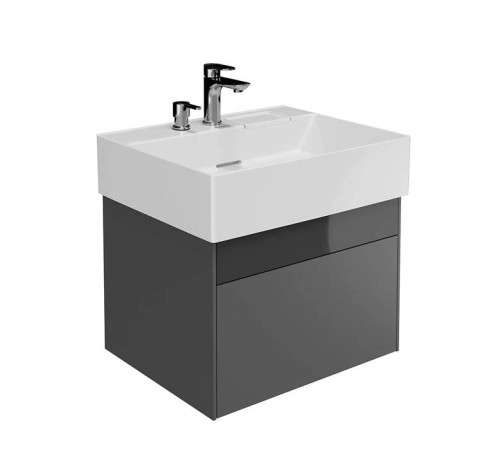 Тумба подвесная Kerama Marazzi Logica 56.4x46x40.3 см 2 ящика стальной серый LOG.60.2\ST