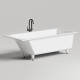 Ванна встраиваемая Salini Cascata KIT 170.6х75.1х60 см с сифоном и ножками S-Sense белый глянцевый 104813G