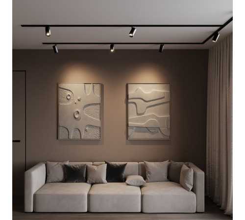 Basic System Comel Трековый поворотный светильник 18W 4200K черный однофазный 85211/01