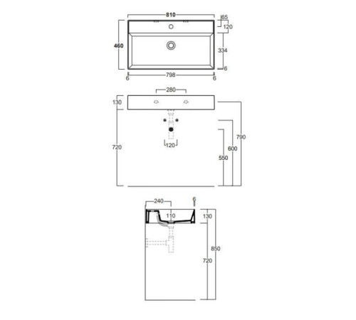 Раковина подвесная Simas Agile 81х46 см 1 отверстие navy matt AG81 navy matt*1