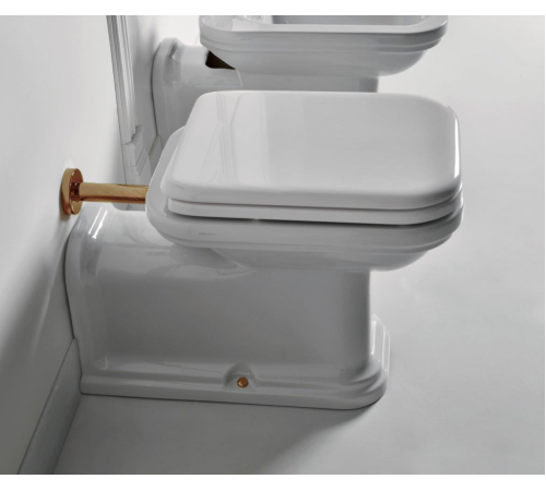 Унитаз напольный пристенный Kerasan Waldorf Prolungato 65х37 см белый 411601