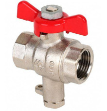 Кран шаровой Högert Technik Premium 1/2 x 9 мм ВВ PN 25 ручка-бабочка для термодатчика BV64904