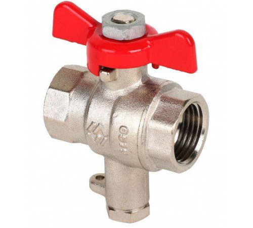 Кран шаровой Högert Technik Premium 1/2 x 9 мм ВВ PN 25 ручка-бабочка для термодатчика BV64904