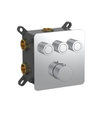 Термостат встраиваемый AquaMoon на 3 потребителя с внутренней частью хром AQM8812CR