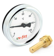 Термометр биметаллический Uni-Fitt 0-120 °C 63 мм гильза 50 мм 1/2 321D4232