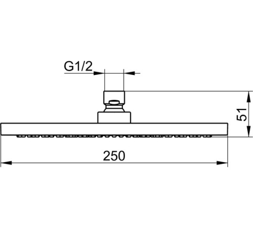 Верхний душ KEUCO Universal 250 мм круглый чёрный матовый 59886 370201