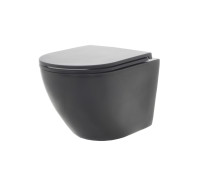 Унитаз подвесной AQUAme Rimless с сиденьем SoftClose черный матовый AQM2002MB