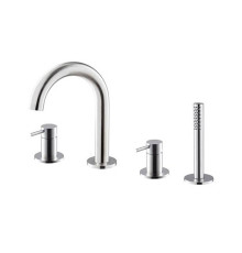 Смеситель для ванны на борт ванны Newform X-Steel 316 на 4 отверстия с душем Inox 69682XC.50.050