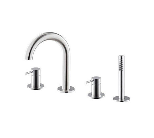Смеситель для ванны на борт ванны Newform X-Steel 316 на 4 отверстия с душем Inox 69682XC.50.050