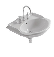 Раковина Globo Paestum 71х58 см 1 отверстие белая PA006.BI