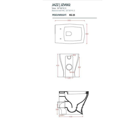 Унитаз приставной Artceram JAZZ 54х36 см белый матовый JZV002 05 00