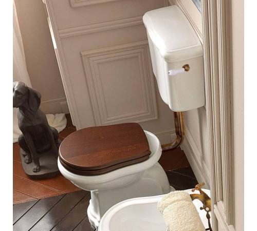 Унитаз приставной Kerasan Retro 72х38.5 см с низким бачком слив в стену белый/бронза 107201/101101/760393/757093/757193