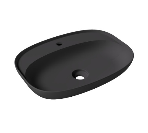Раковина Ceramica Alice FORM Oval 60x45х12 см Plan накладная чёрный матовый 22460108