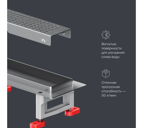 Трап для душа линейный AM.PM Masterflow Cut Gradient 70 см W01SC-P11-070-01SB
