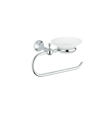 Полотенцедержатель с мыльницей Boheme Reece сатиновое стекло золото RE 239.52