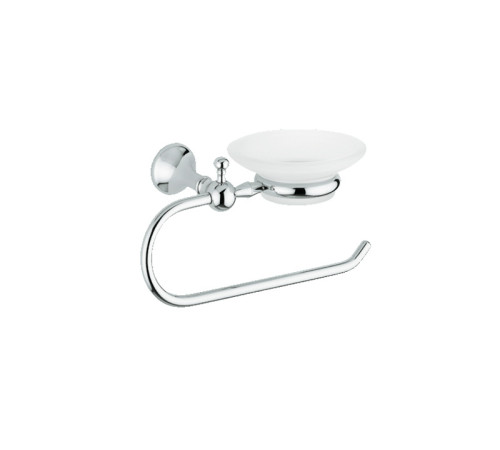 Полотенцедержатель с мыльницей Boheme Reece сатиновое стекло золото RE 239.52