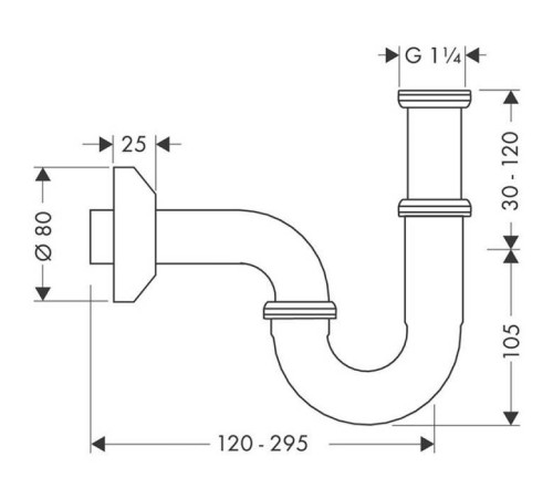 Сифон трубчатый Hansgrohe 53010000