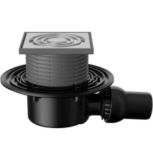 Трап Fachmann T 310.0 SNsP 122x122 мм горизонтальный выпуск 50/75/110 мм нержавеющая сталь 04.043