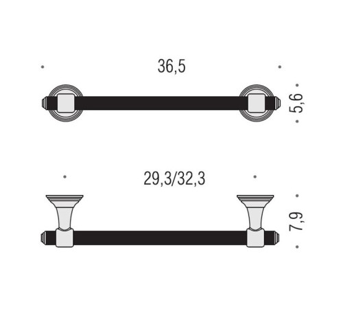 Полотенцедержатель Colombo Design Hermitage 36 см PVD золото B3309.HPS