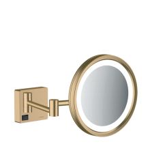 Зеркало косметическое Hansgrohe AddStoris Ø 160 мм с LED подсветкой бронза 41790140