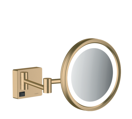 Зеркало косметическое Hansgrohe AddStoris Ø 160 мм с LED подсветкой бронза 41790140